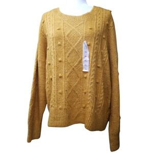 Old Navy Mustard Cable Knit Sweater